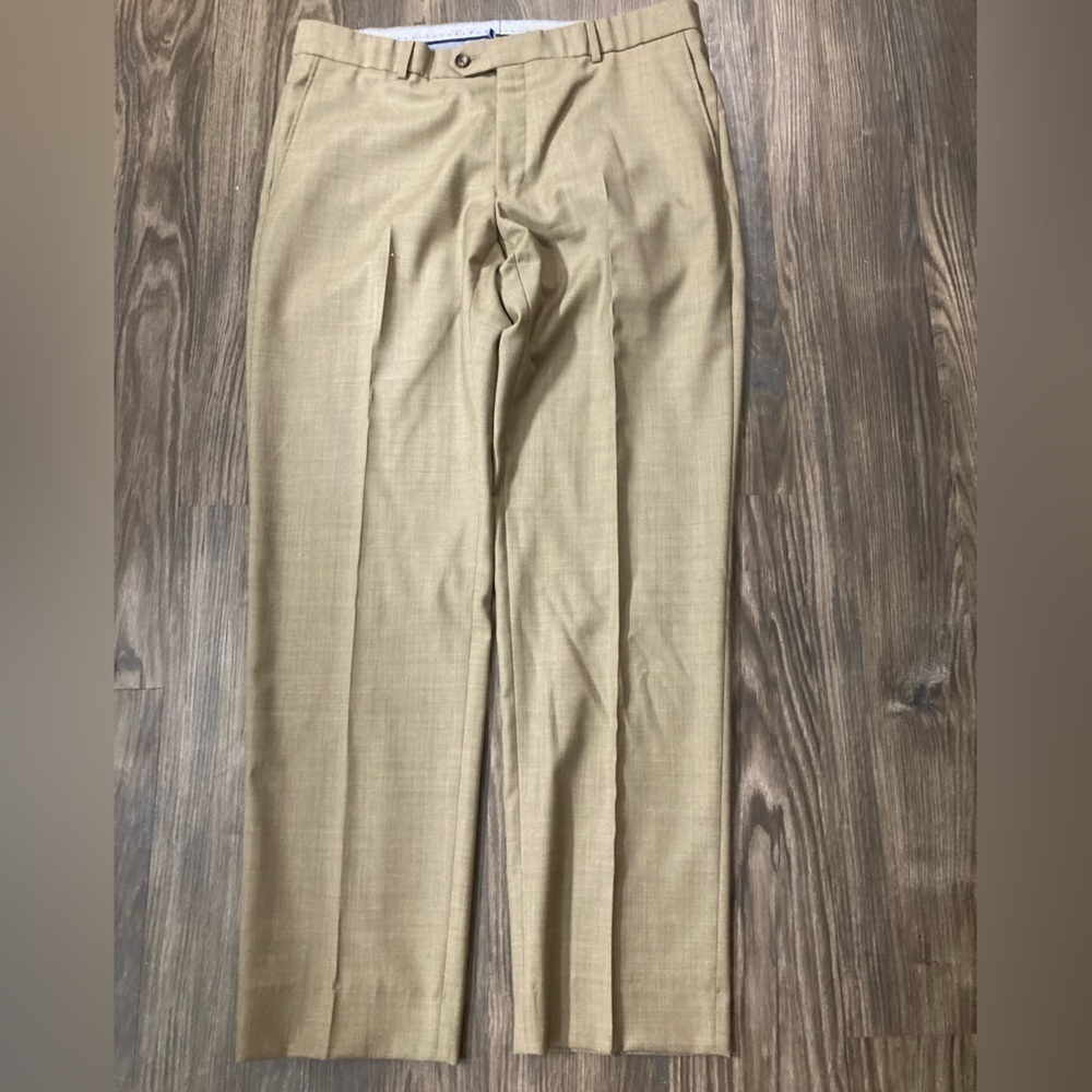 Ballin‎ Men’s Comfort-Eze Tan Super 120s Wool Dress Pants Size 36
